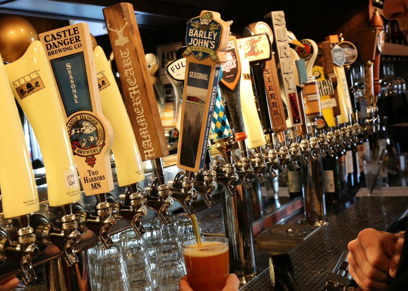 The tap lineup at Buster On 28th in Minneapolis includes 32 brews.