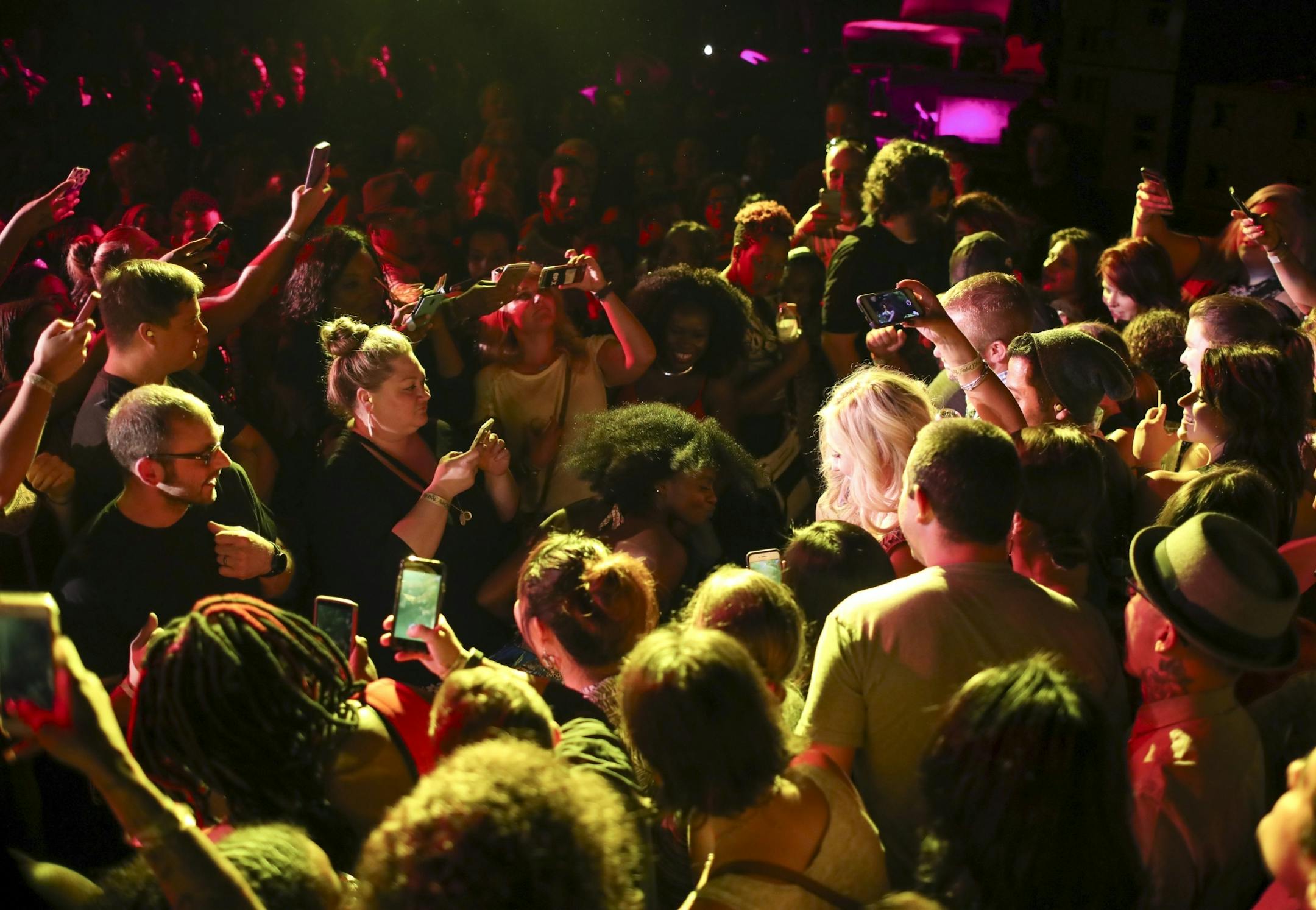 A dancer made her way through the crowd just before Lauryn Hill hit the First Ave. stage with her band early in her set Sunday night.