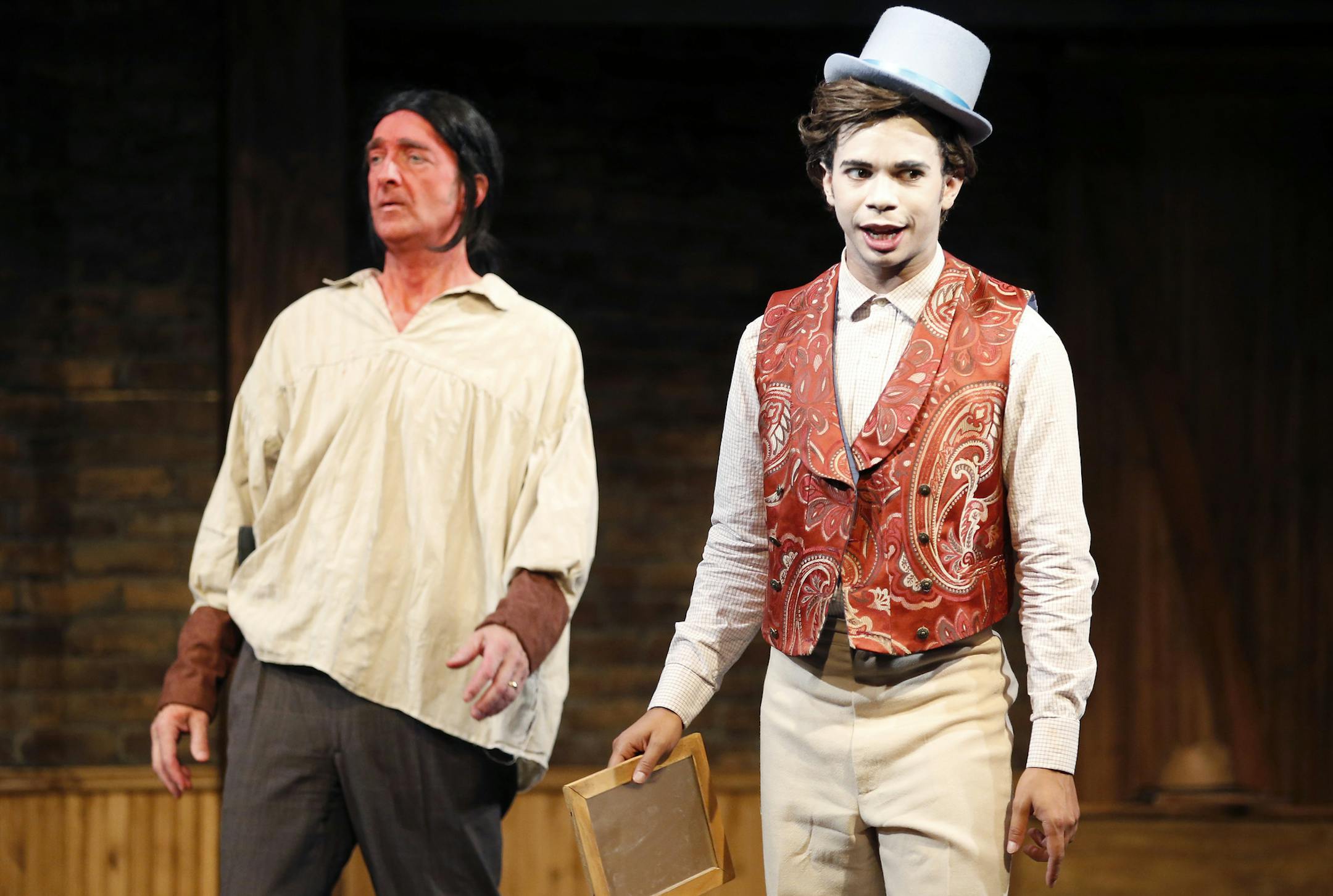 Actors Jon Hegge and William Hodgson during a rehearsal for "An Octoroon" at the Mixed Blood Theatre in Minneapolis. ] CARLOS GONZALEZ • cgonzalez@startribune.com - October 11, 2015, Minneapolis, MN, Mixed Blood Theatre is opening its new season later than usual for a good reason. The venerable Twin Cities Company, has just completed a $1 million renovation of the former firehouse