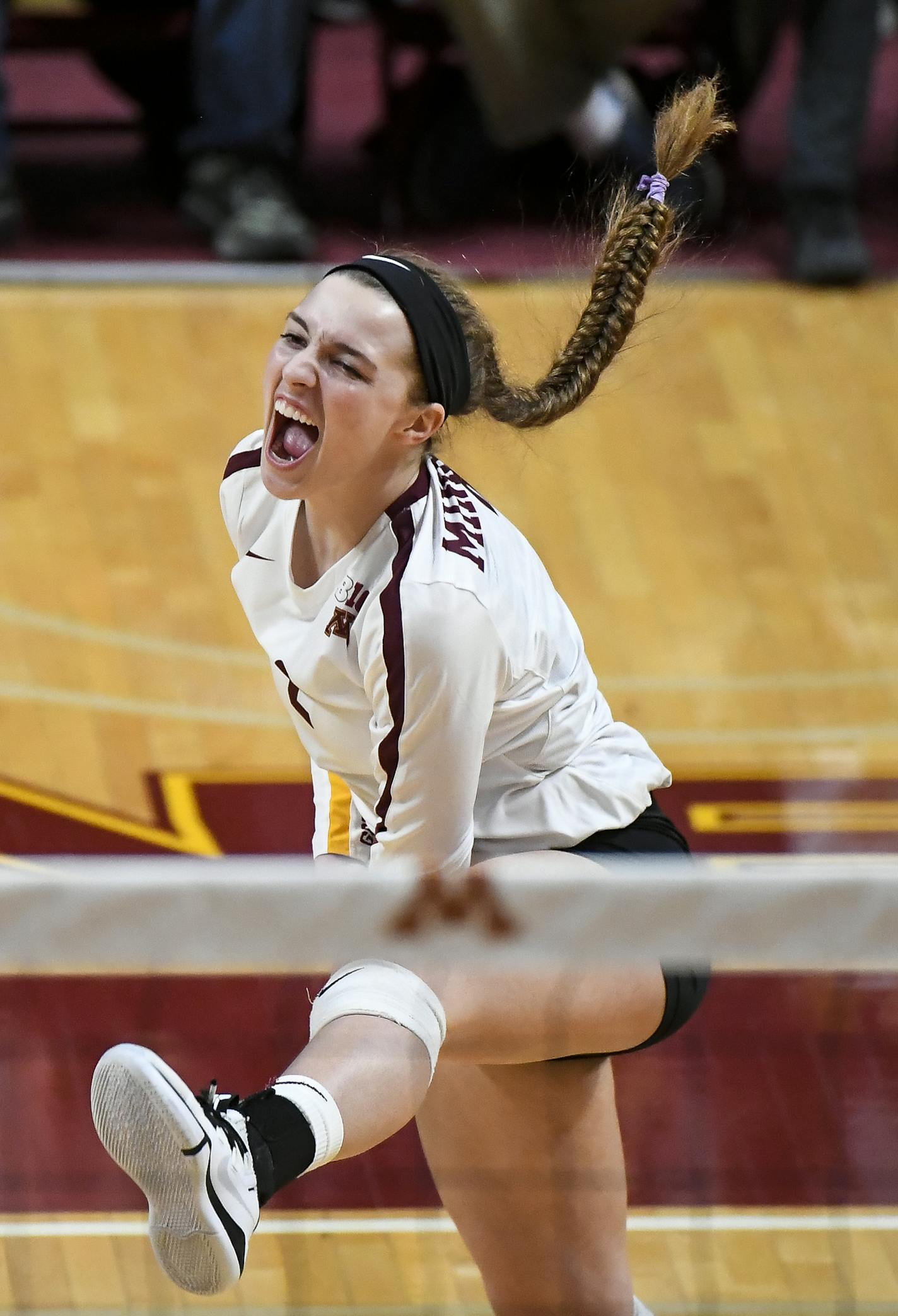 Minnesota defensive specialist Lauren Barnes (2) celebrated a point in the first set against Purdue Saturday night. ] Aaron Lavinsky &#x2022; aaron.lavinsky@startribune.com The University of Minnesota Golden Gophers volleyball team played the Purdue Boilermakers on Saturday, Nov. 10, 2018 at the University of Minnesota Athletic Pavilion.