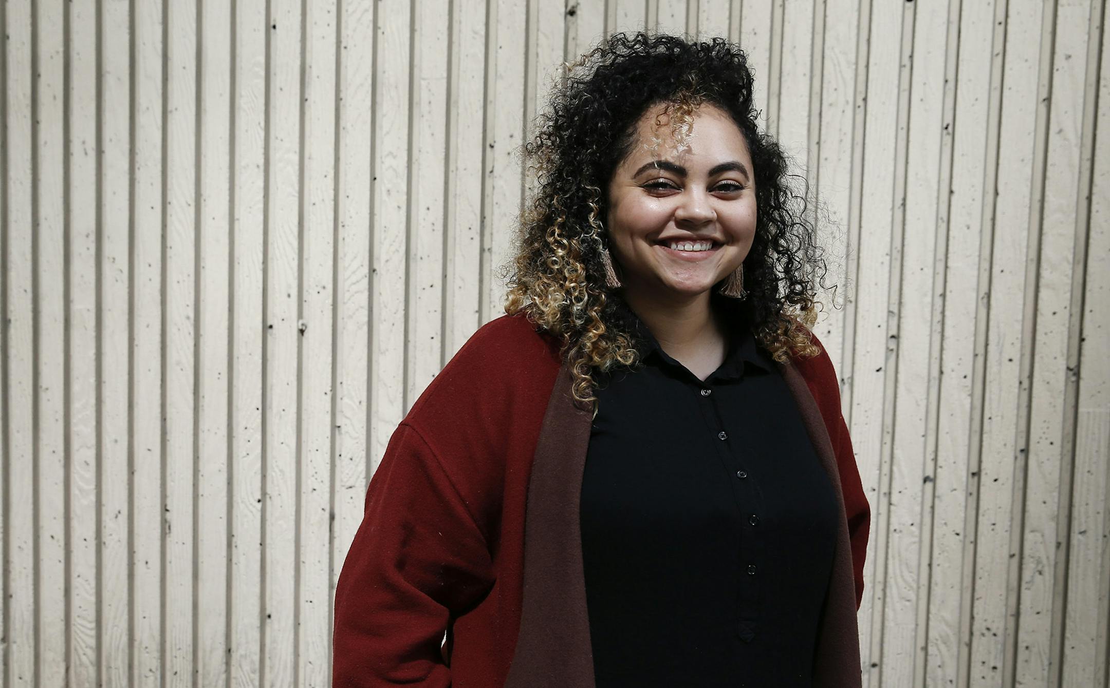 Brittnie Knight, photographed outside near her Center City Philadelphia work office on April 8, 2019, uses sarcasm to navigate tough topics in the workplace. Knight is a content/program specialist. (Yong Kim/Philadelphia Inquirer/TNS)