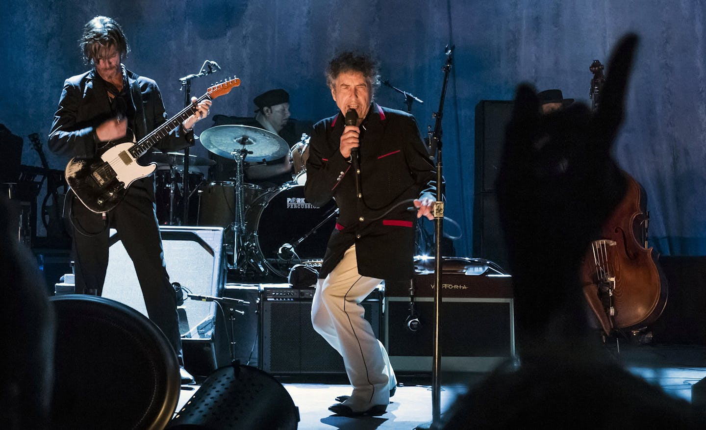 **EDS: RETRANSMISSION TO ADD DATE** FILE-- Bob Dylan performs at the Capitol Theater in Port Chester, N.Y., Sept. 4, 2012. Dylan, one of the world&#xd5;s most influential rock musicians, was awarded the Nobel Prize in Literature on Oct. 13, 2016, for &#xd2;having created new poetic expressions within the great American song tradition,&#xd3; in the words of the Swedish Academy. (The New York Times) ORG XMIT: XNYT1