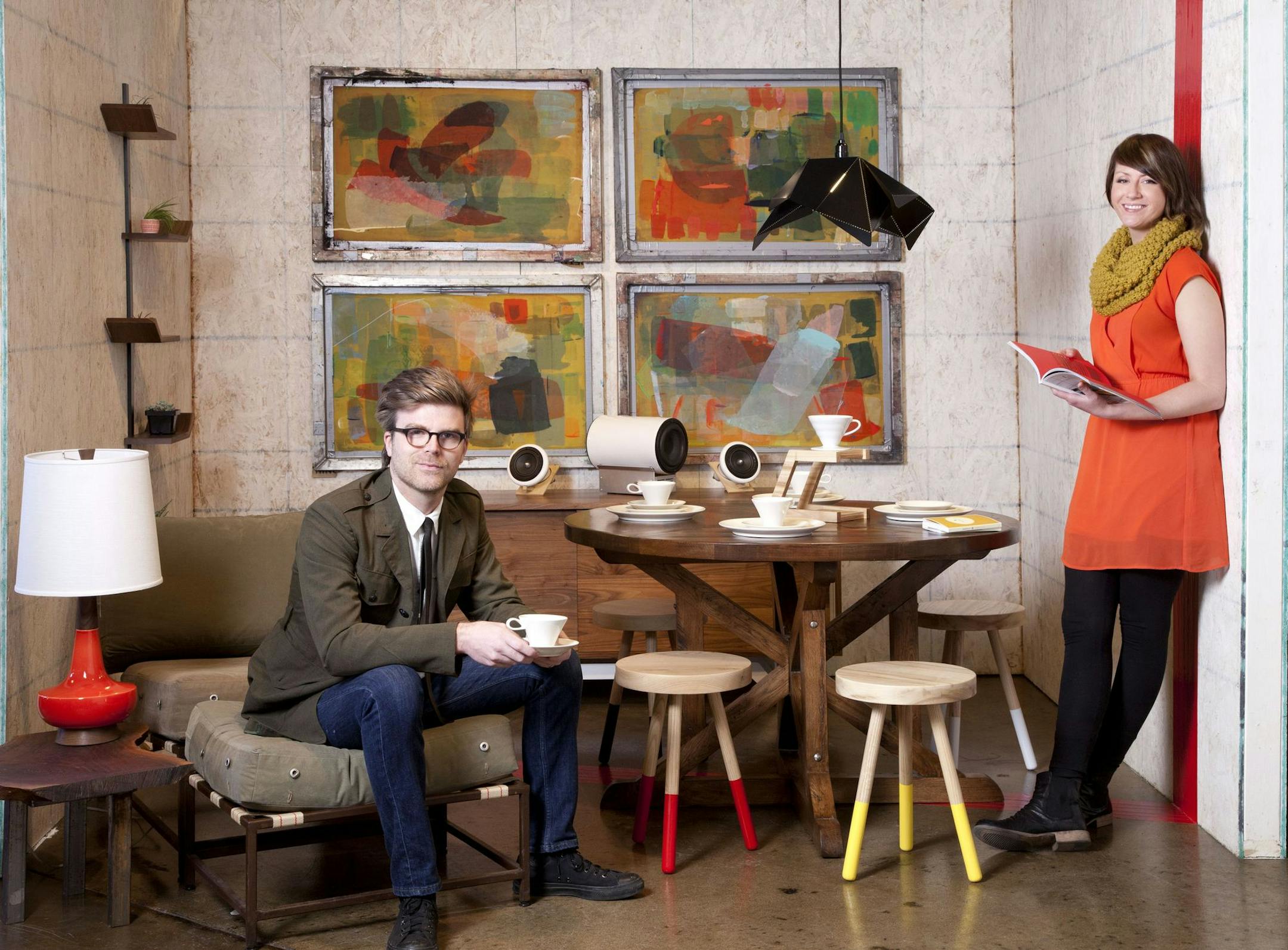 provided photo Mike Smith and Kate French, Forage Modern Workshop, in room vignette for American Craft Council show