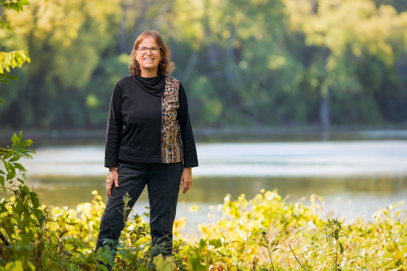 Anne Winkler-Morey at the Mississippi River in Minneapolis. Photo: Eric Mueller