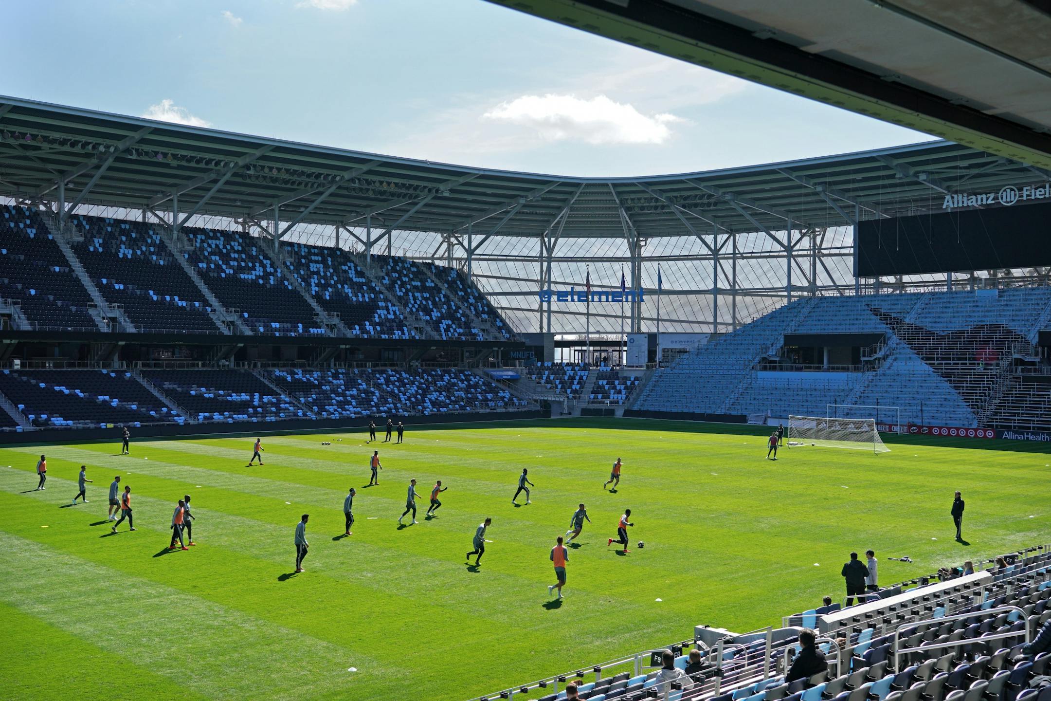First Minnesota United soccer practice at Allianz Field in St. Paul.