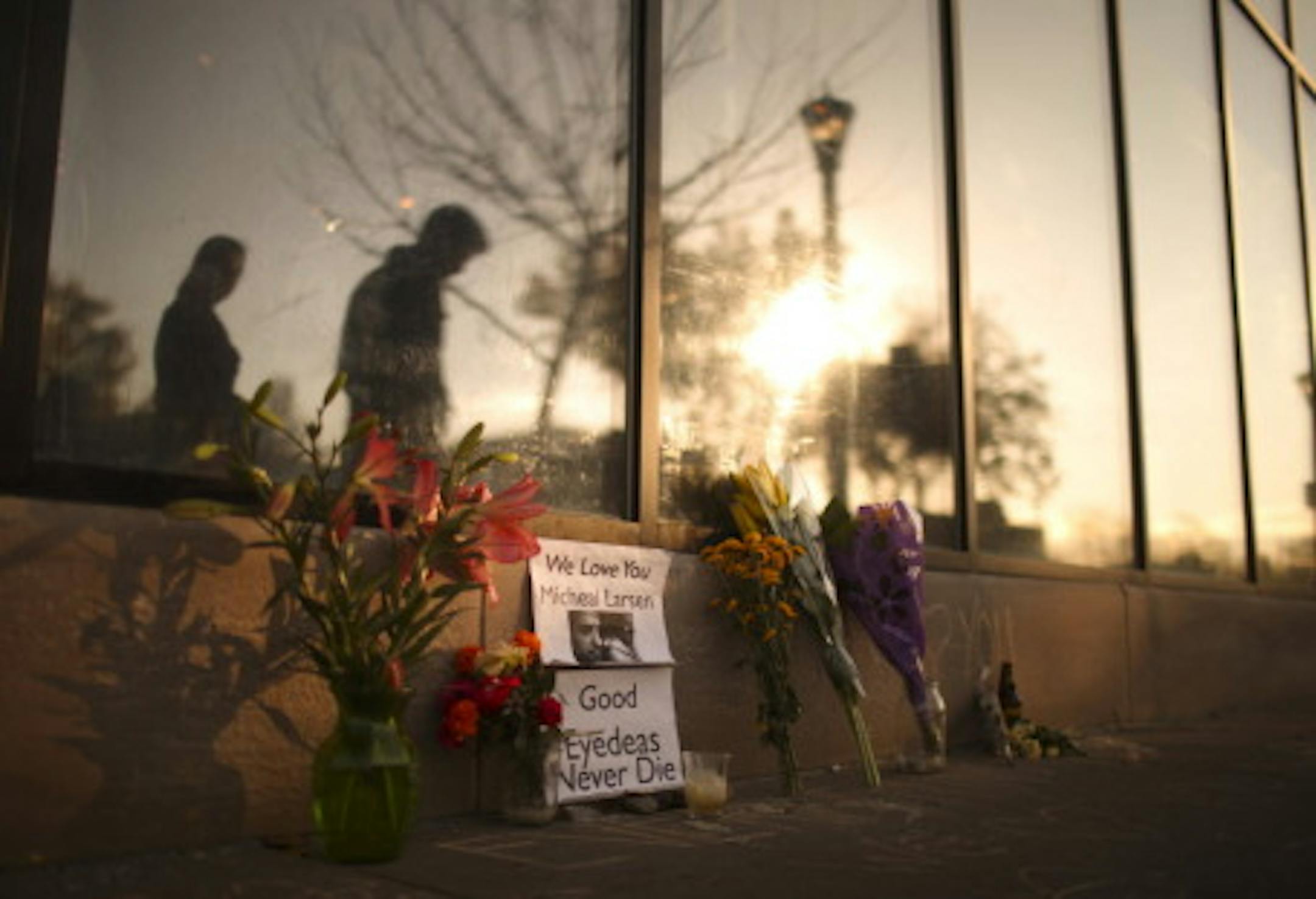 The scene outside Fifth Element record store Monday. / Photo by Jeff Wheeler