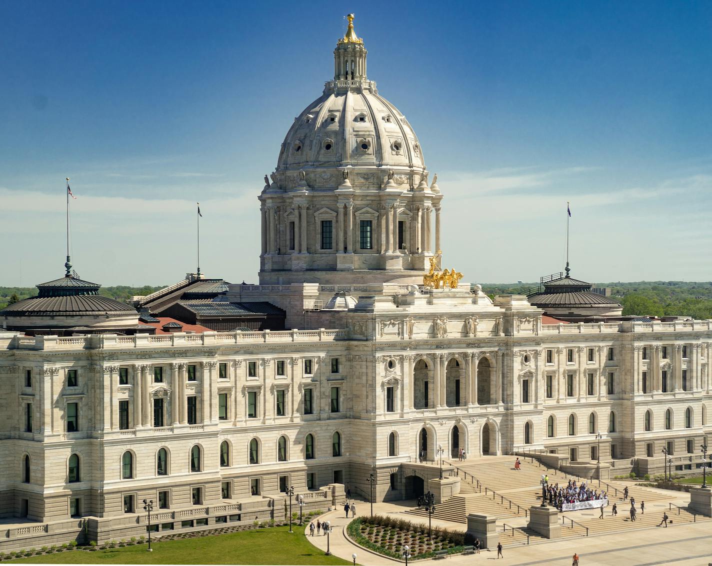 Minnesota State Capitol. With just days before the end of session, lawmakers were locked in budget negotiations and unable to move ahead with major legislation. ] GLEN STUBBE &#x2022; glen.stubbe@startribune.com Thursday, May 16, 2019 EDS,Viewed from the Transportation Building. for any appropriate use.