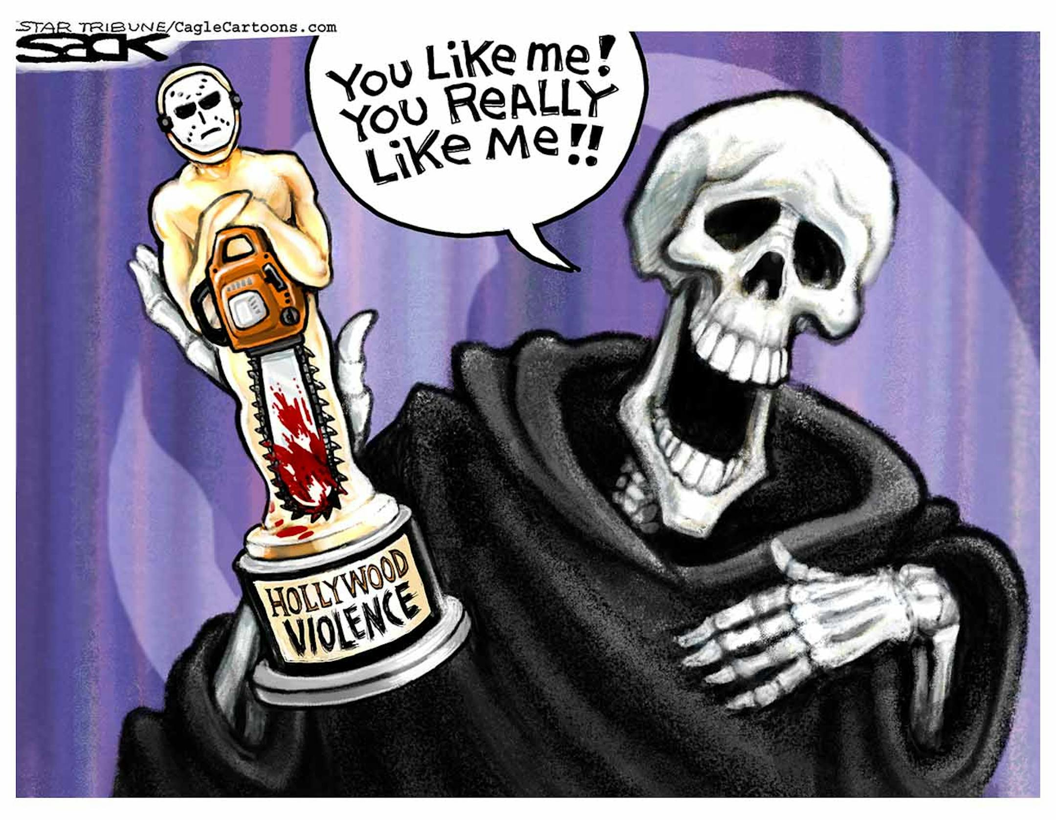 Steve Sack editorial cartoon for Feb. 24, 2013. Topic: The Oscars.