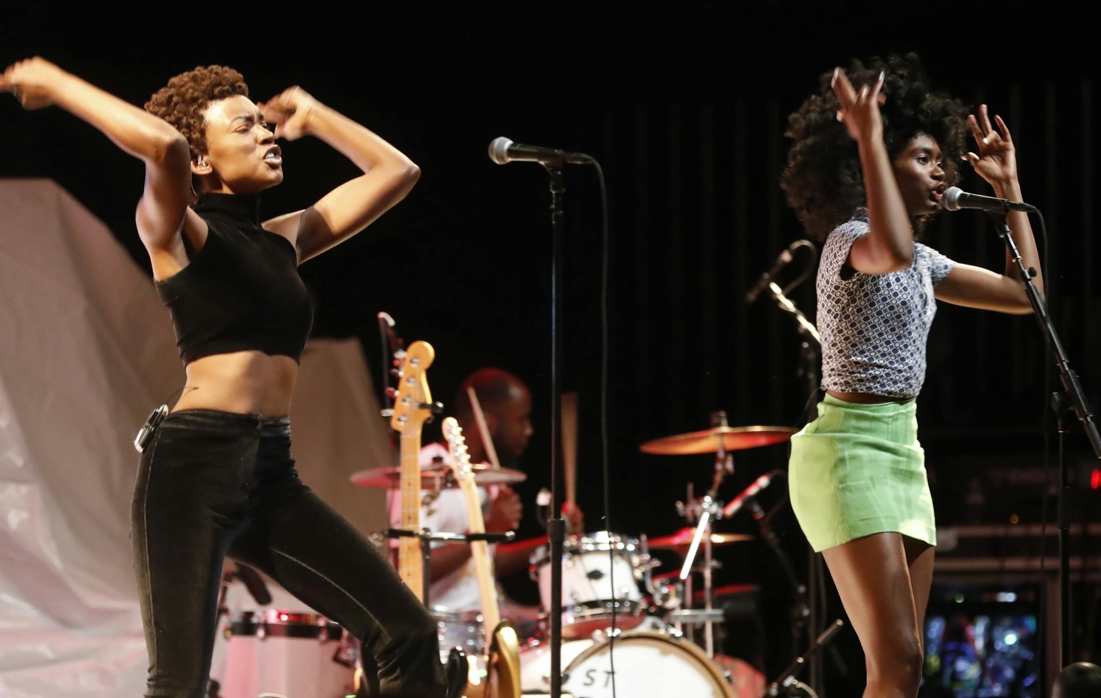St. Beauty's Alexe Belle and Isis Valentino take on the stage before Janelle Monae.