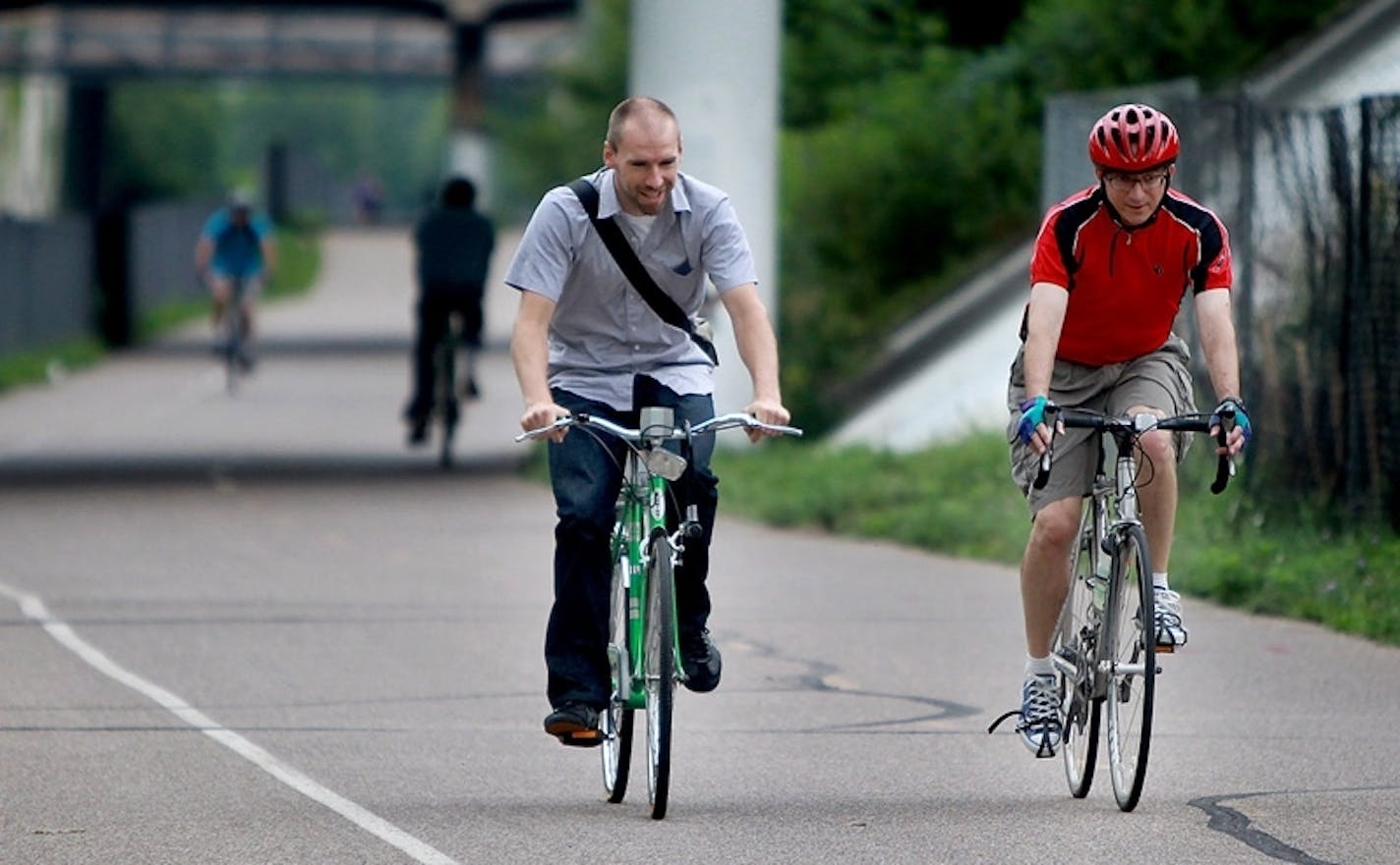 Shaun Murphy, left, is the Minneapolis Bicycle Coordinator.