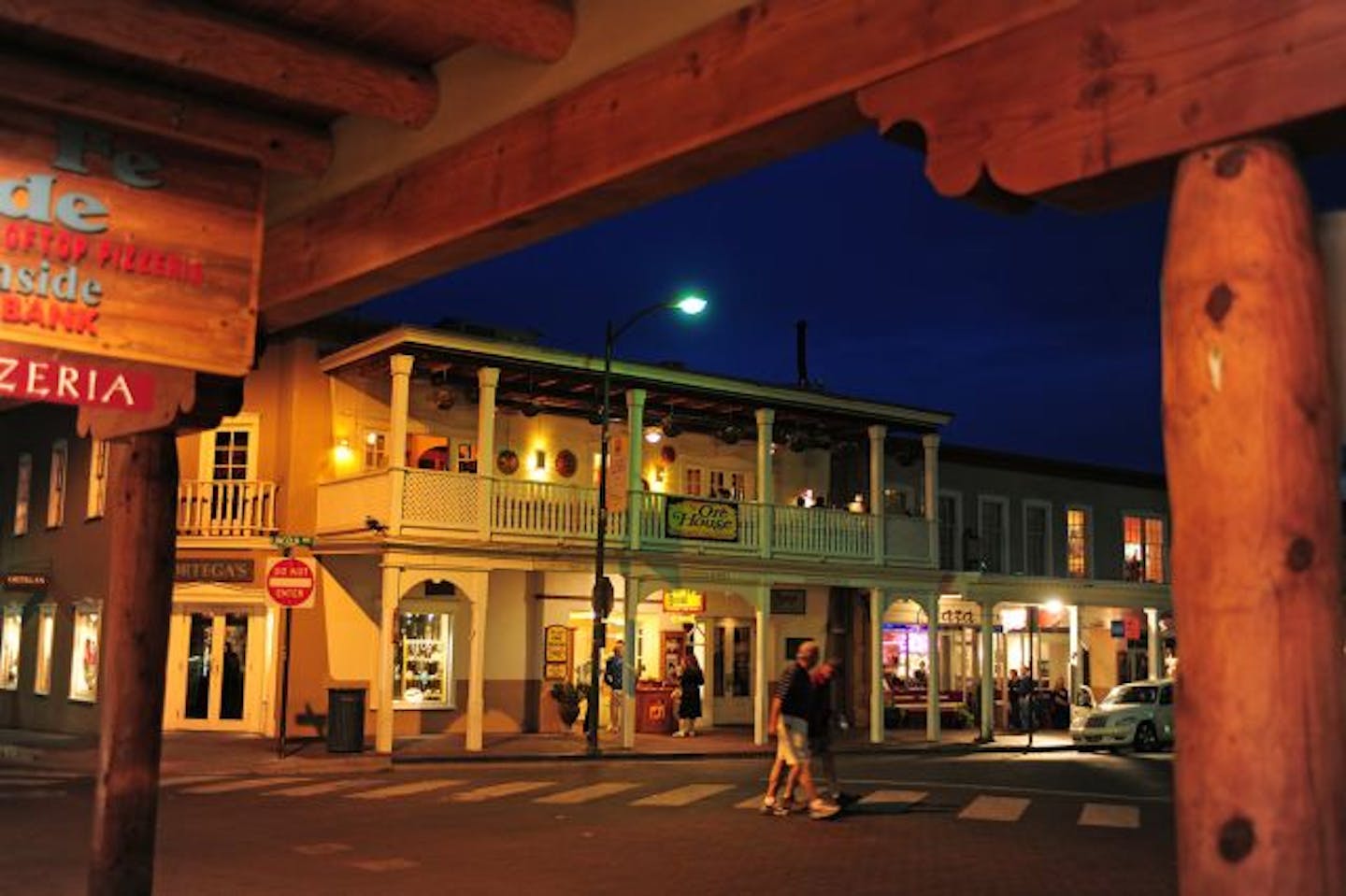 Porticoes and patios add charm to Old Town Santa Fe.