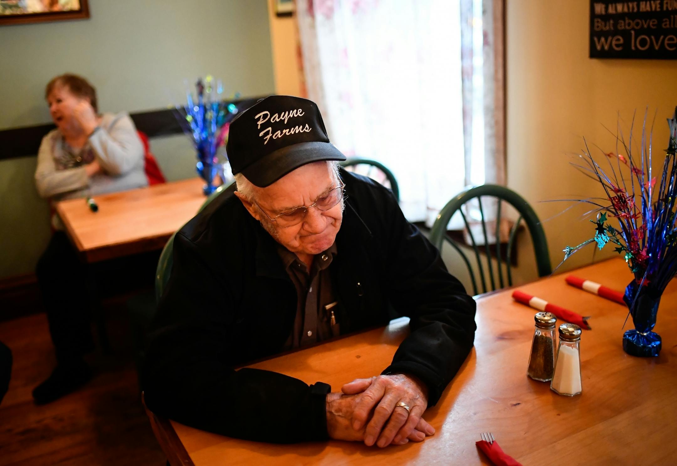 Verlis Payne, 87, a retired corn and soybean farmer, voted for Hillary Clinton in the presidential election.