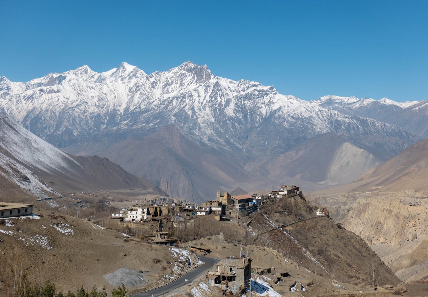 A small town nestled in the foothills of the Himalayans. iStock