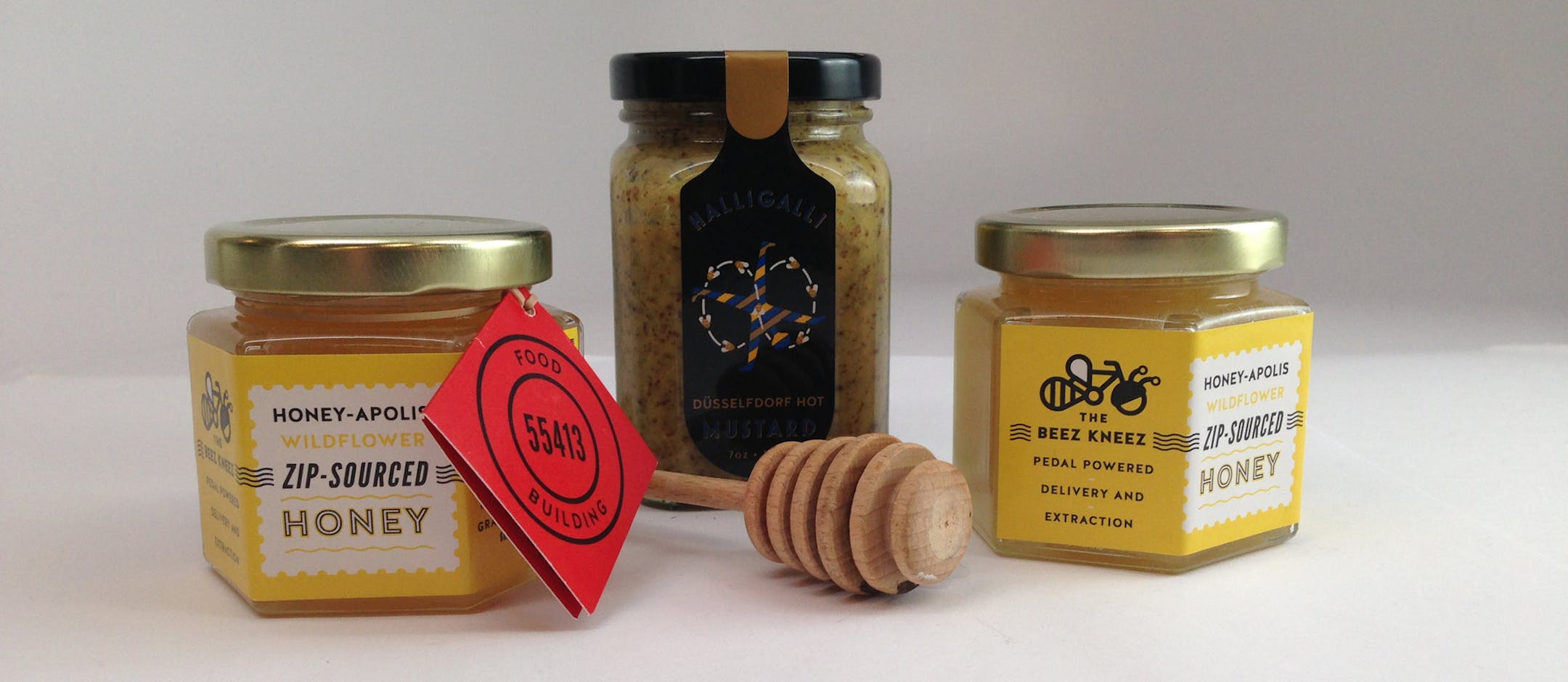 Beez Kneez zip-code honey and Fleur de Beez honey mustard are sold at co-ops are available online. Star Tribune photo