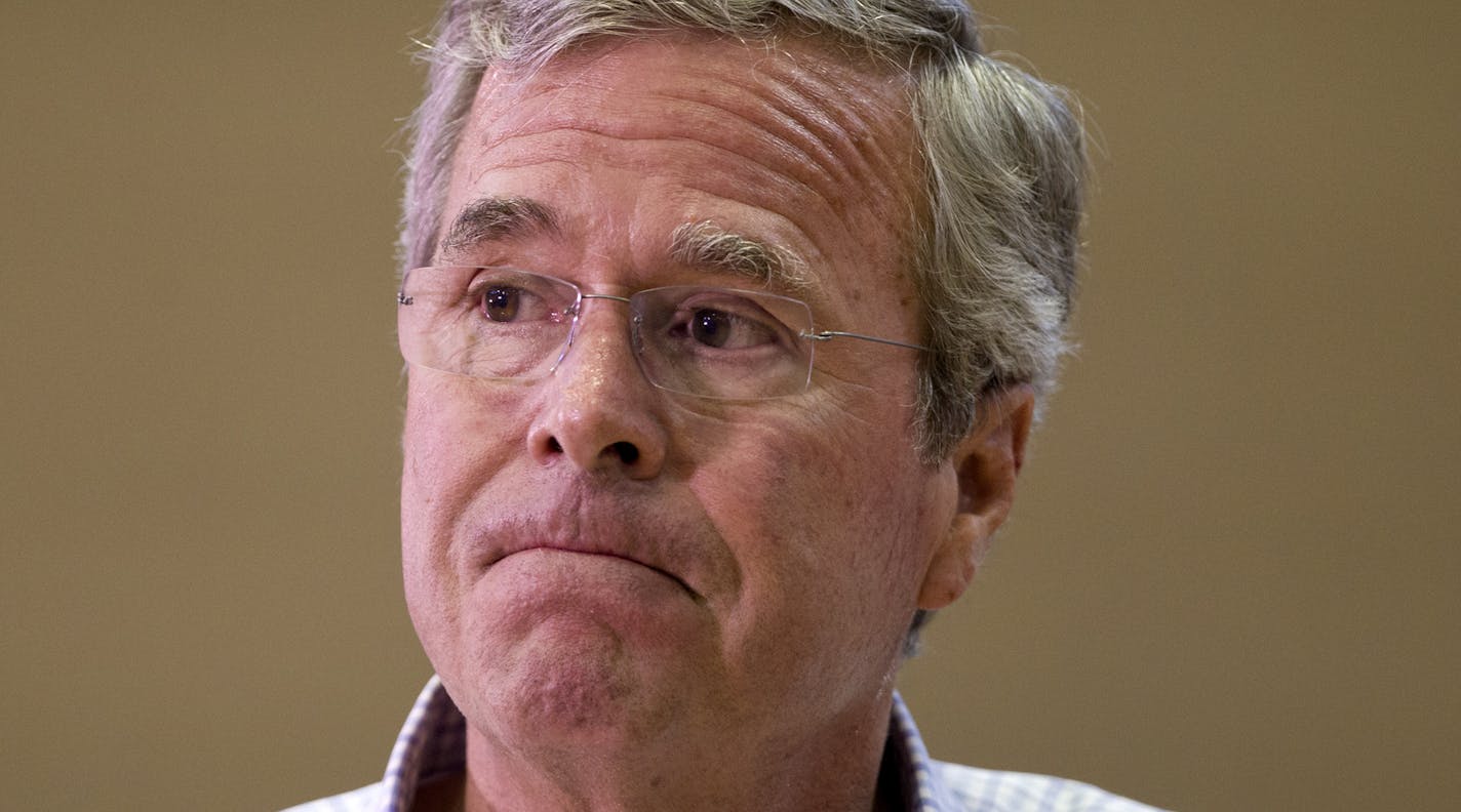 Republican presidential candidate Jeb Bush listens to a question during a town hall meeting at the Pearson Community Center in North Las Vegas, Nev., Wednesday, Aug. 12, 2015. (Steve Marcus/Las Vegas Sun via AP) LAS VEGAS REVIEW-JOURNAL OUT; MANDATORY CREDIT