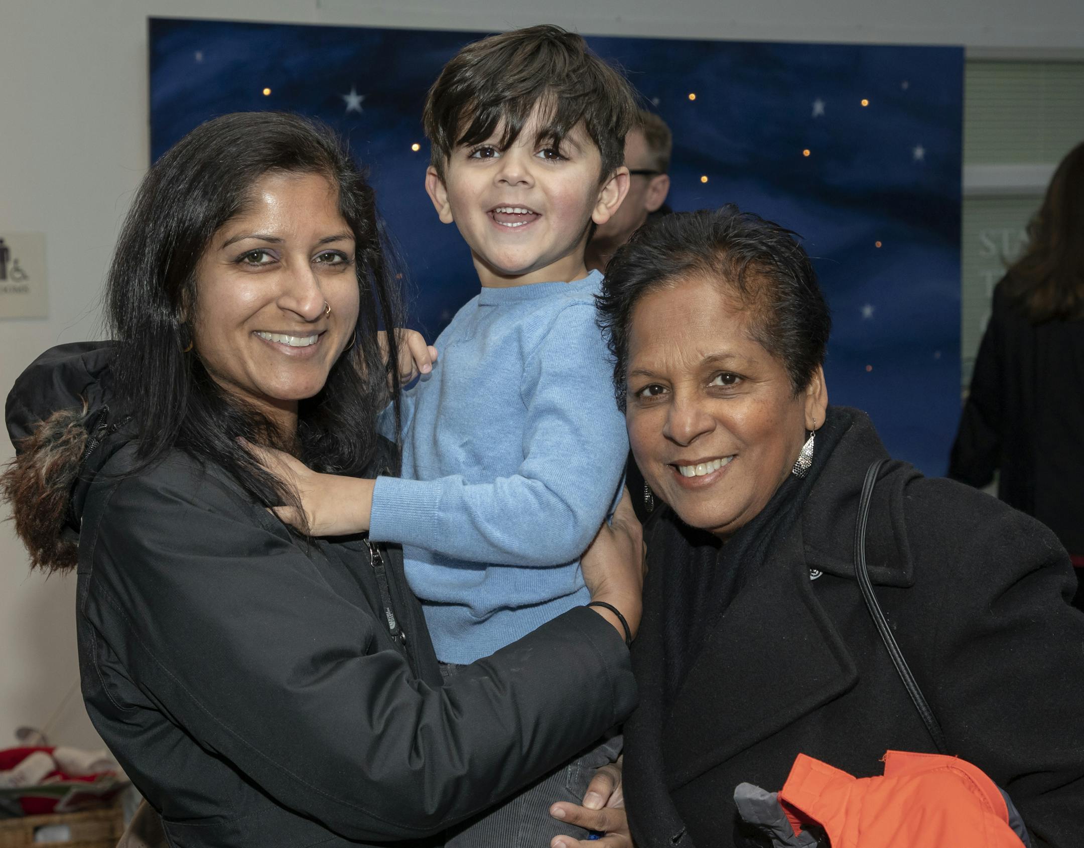 Marla and Kiran Khan-Schwartz with Seeta Khan.