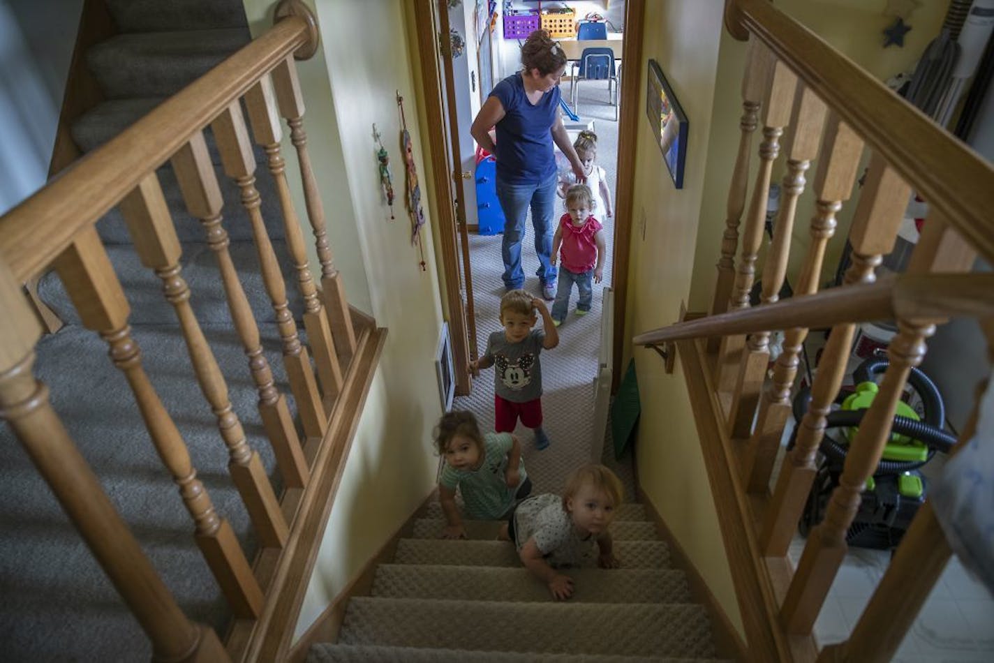 Julie Seydel took care of the children at her home daycare, Friday, Sept. 20, 2019, in Andover.