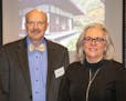 Rolf Anderson and Jane Hession at the Minnesota chapter of the Society of Architectural Historians Frank Lloyd Wright in Japan event. ] Special to Sta