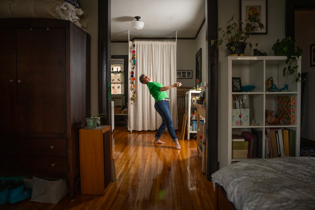 Megan Mayer danced in her apartment in Minneapolis.