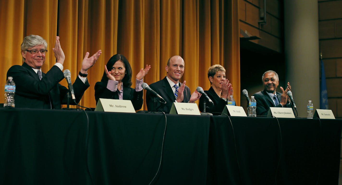 Minneapolis mayoral candidates took part in a debate at the Humphrey School of Public Affairs in March.