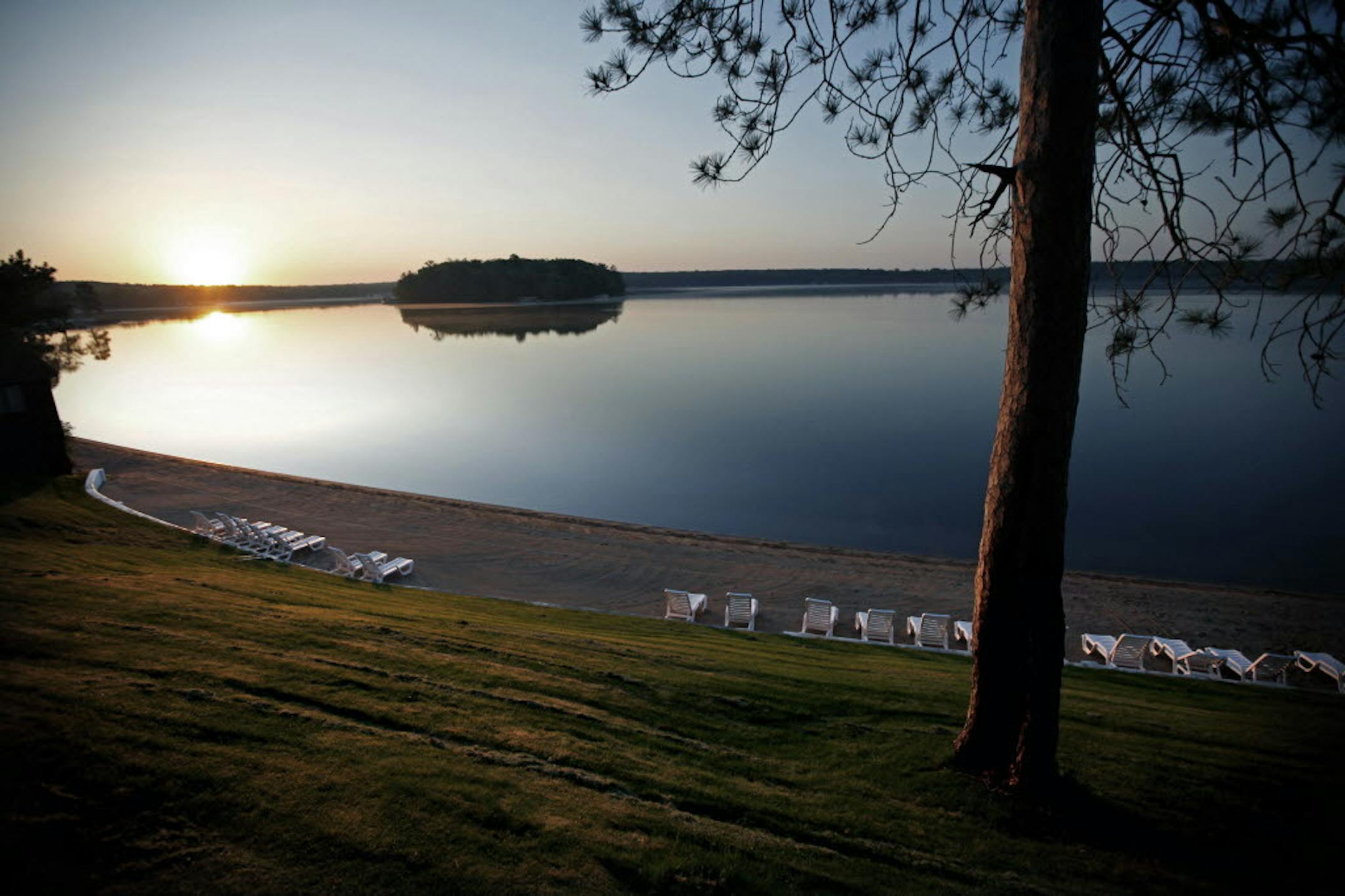 This is the view from one of Minnesota's most popular resorts, Maddens on Gull Lake.