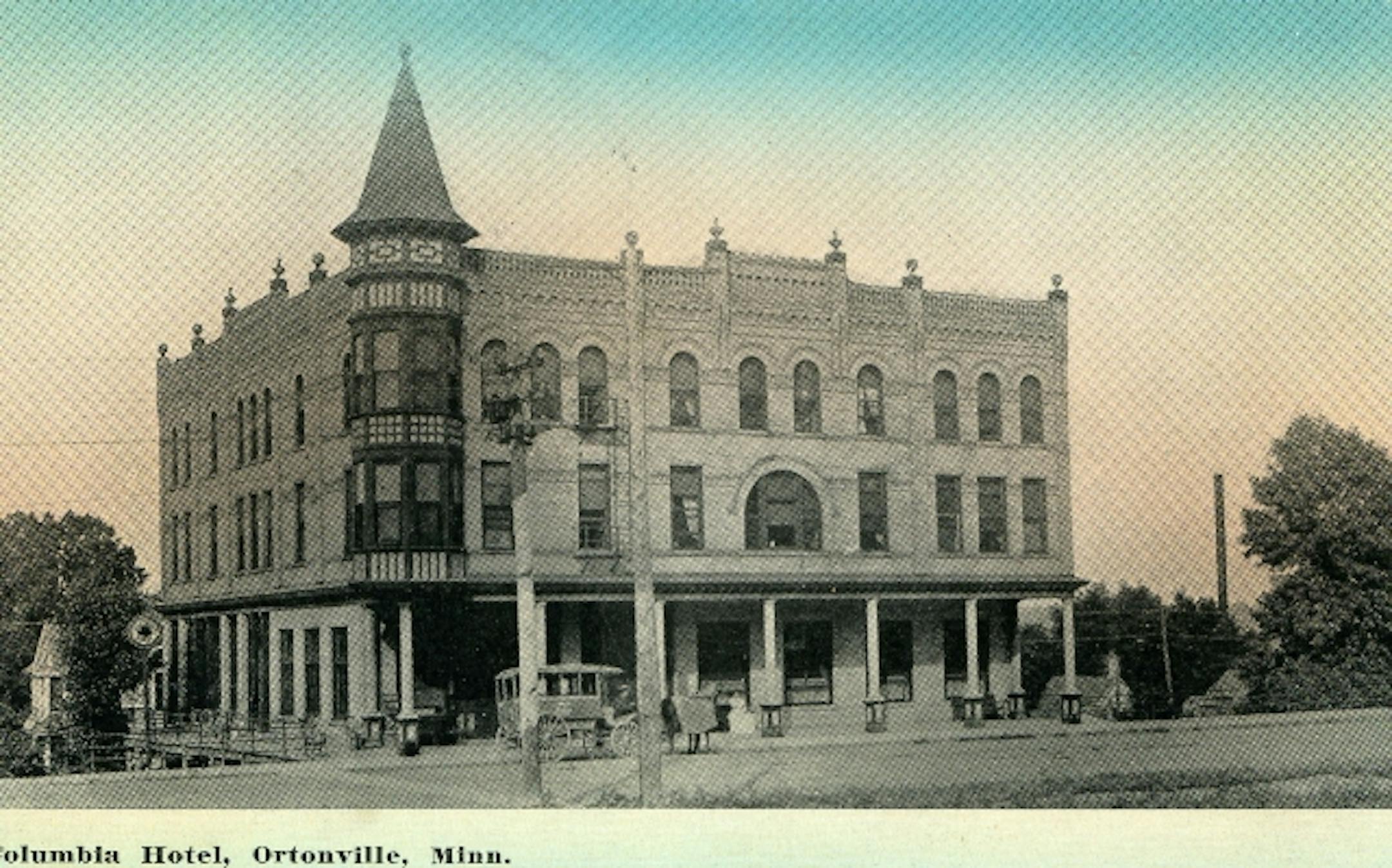 This postcard shows the Columbian Hotel in its early years.
