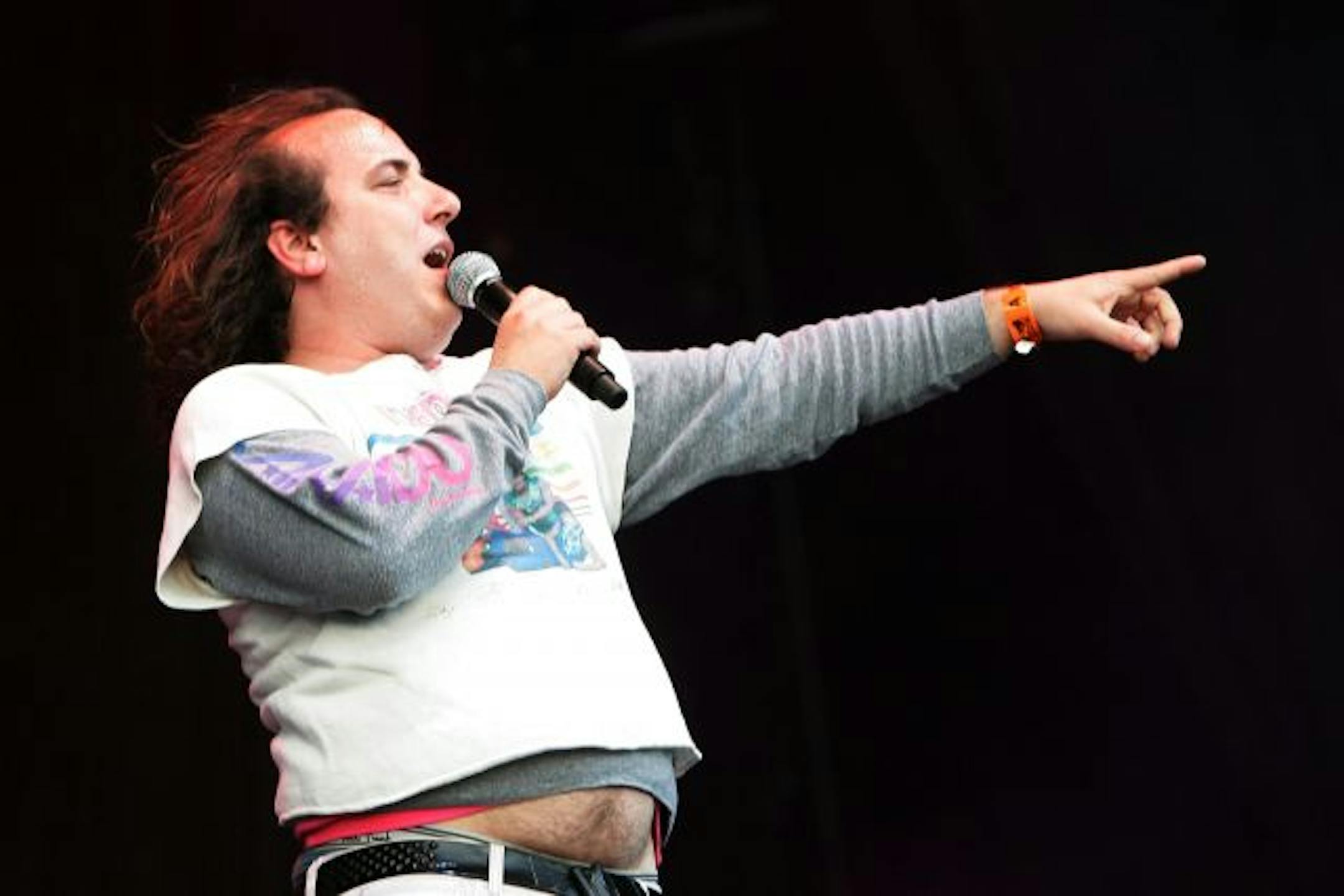 PADDOCK WOOD, UNITED KINGDOM - JULY 05: Har Mar Superstar performs live on stage during The Mighty Boosh Festival at The Hop Farm on July 5, 2008 in Paddock Wood, Kent, England. 30,000 people attended the one day comedy and music festival, with The Charlatans, The Kills, Gary Numan and stars from TV comedy, The Mighty Boosh performing live.