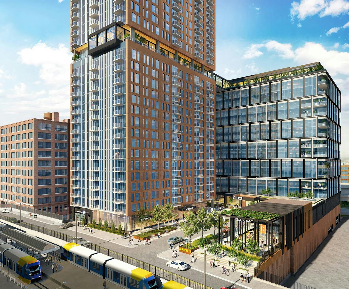 Rendering of North Loop Green by ESG Architects.