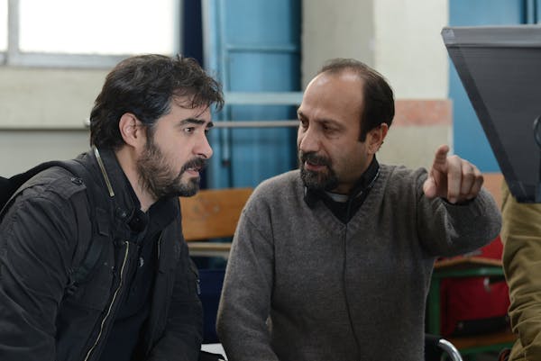 Shahab Hosseini and director Asghar Farhadi on the set of "The Salesman."
credit: Cohen Media Group