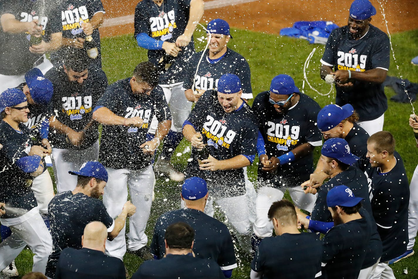 The St. Paul Saints celebrated their American Association championship Saturday night at CHS Field.