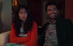 Maitreyi Ramakrishnan and Sendhil Ramamurthy in "Never Have I Ever," which begins streaming Monday on Netflix.
