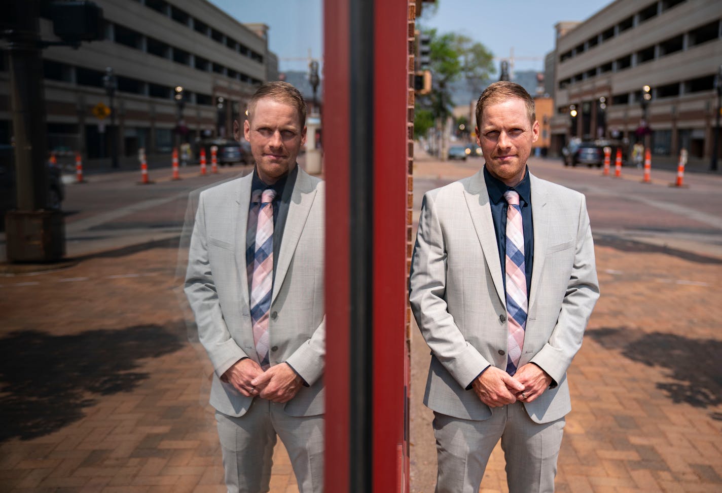 Matt Baumgartner, President of the Duluth Area Chamber of Commerce, posed for a portrait in the Chamber of Commerce building on the corner of Lake Ave and W. 1st St. in Duluth. ]