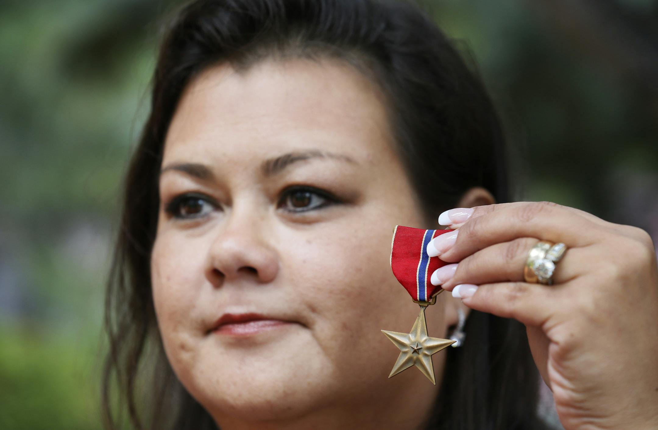 Nikki Neis reclaimed her father’s Bronze Star, which he received for heroism during World War II. Roger Neis survived the infamous Bataan Death March in 1942.