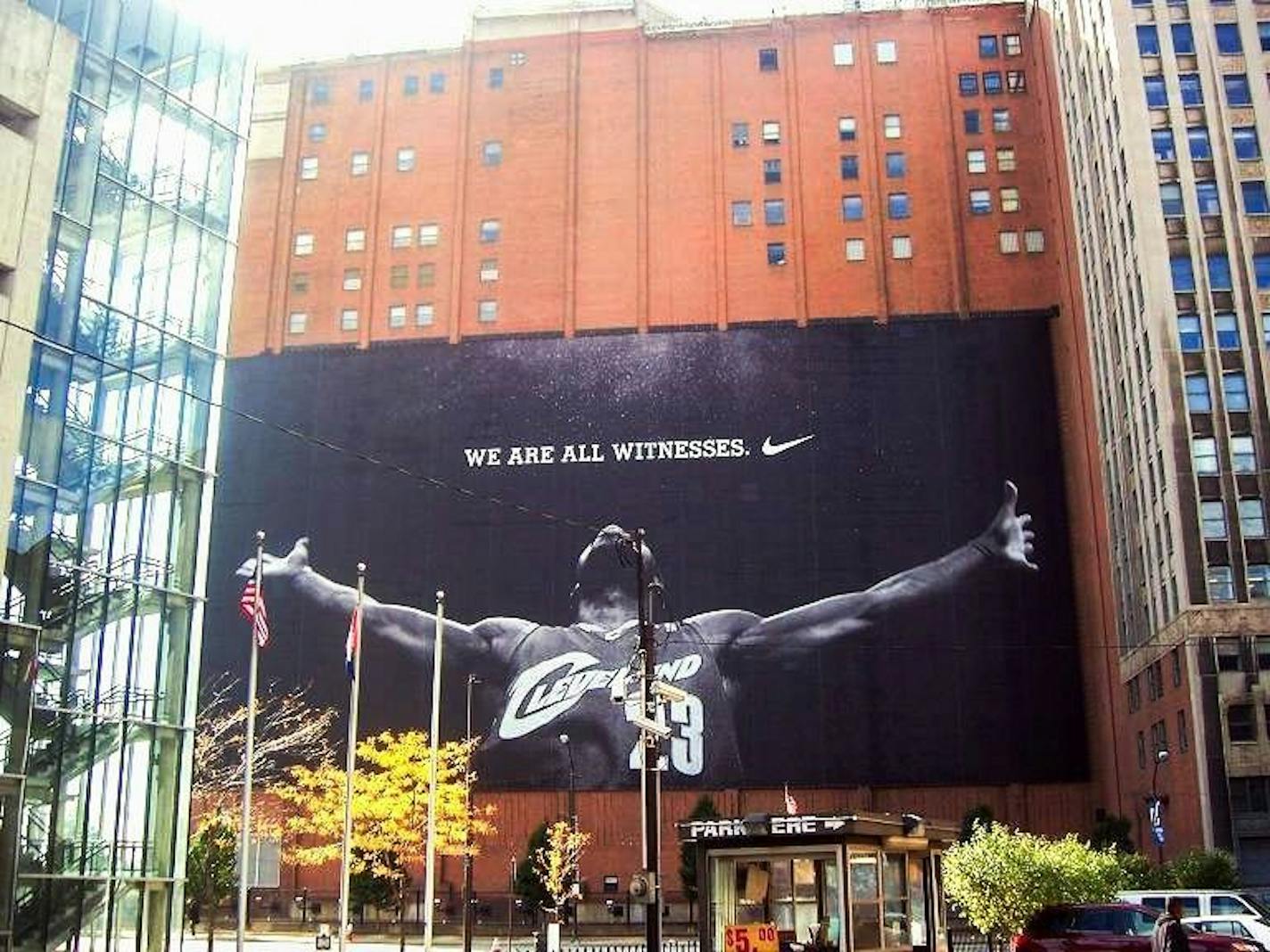 One of Vomela's recent projects was the LeBron James Nike wrap on the Sherwin-Williams building in Cleveland. It recently came down when James went to the Lakers.