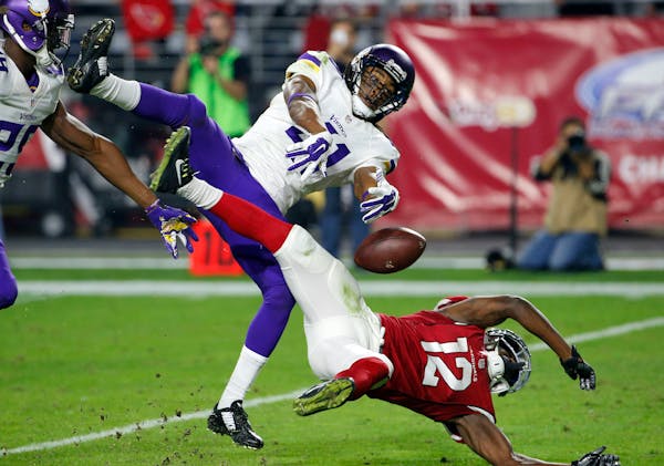 Anthony Harris breaks up a pass intended for Arizona Cardinals wide receiver John Brown. Harris got his shot and didn&#x2019;t waste it last week agai