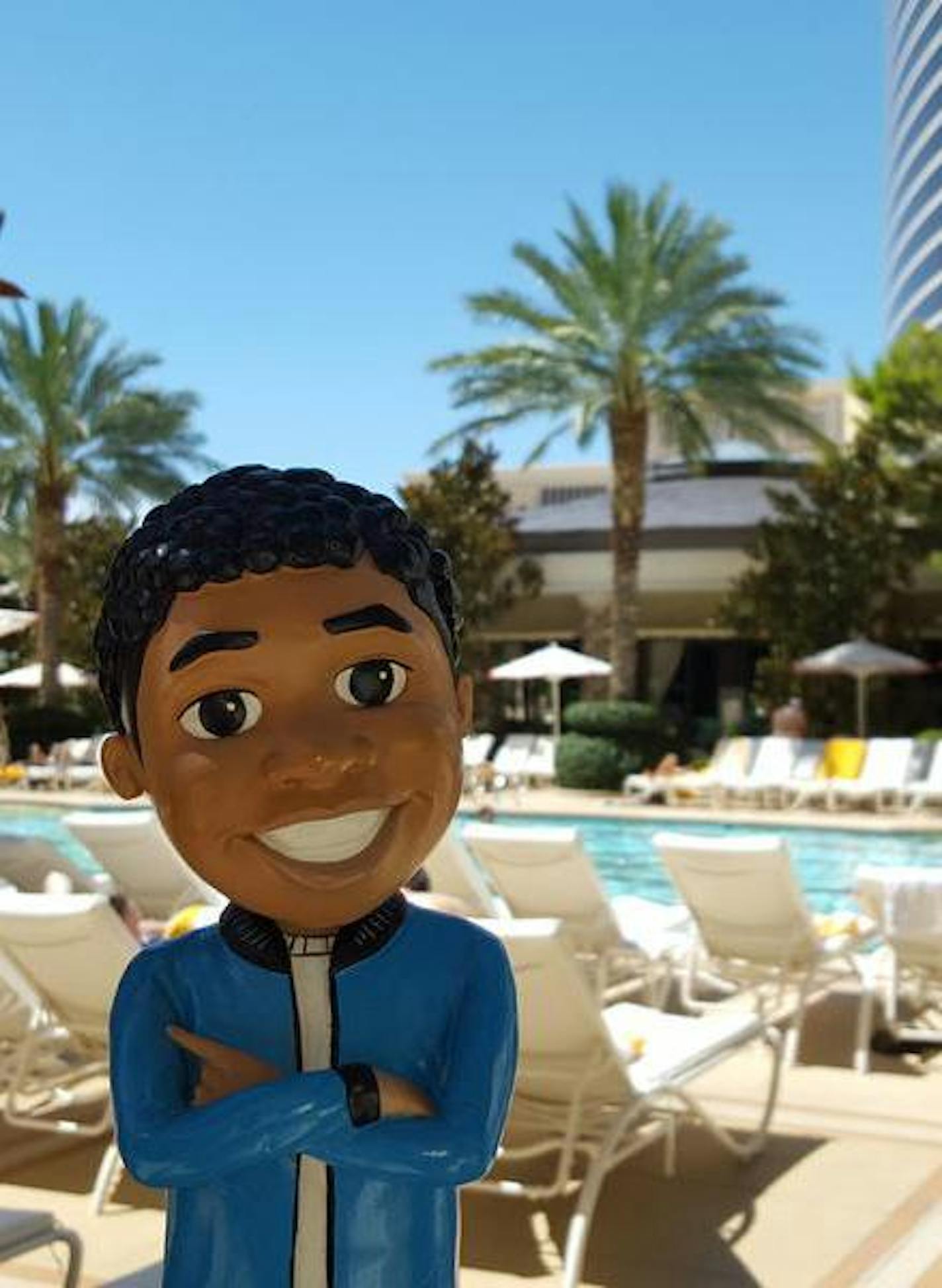 Karlito Towns tweeted a photo of himself at the Encore Pool in Las Vegas on Saturday, July 10, 2015, before the Timberwolves played the Chicago Bulls in the NBA Las Vegas Summer League.