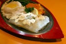 The holiday special lutefisk plate at Pearson's Edina Restaurant.