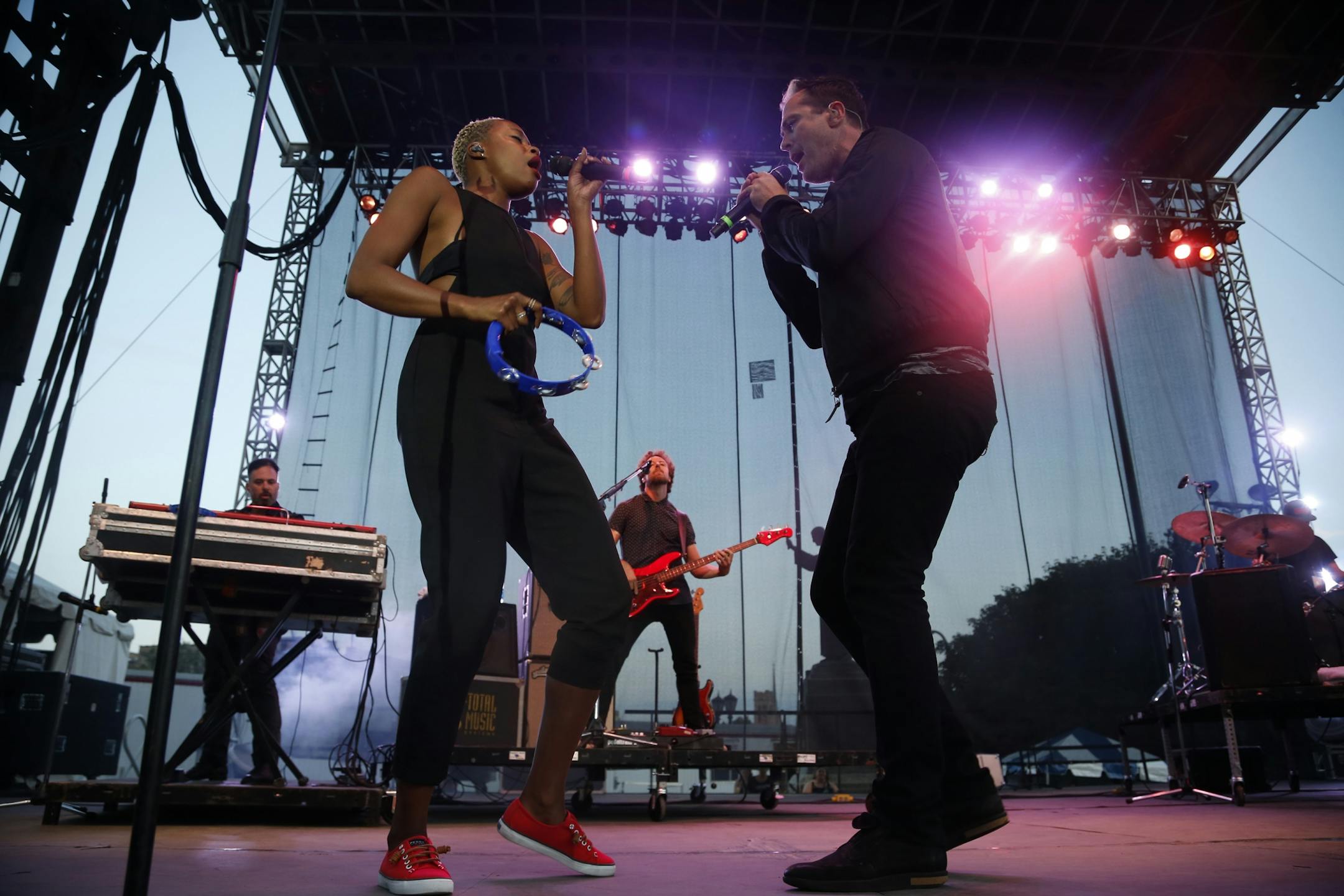 Fitz and The Tantrums performed on the PreferredOne stage at the Basilica Block Party.