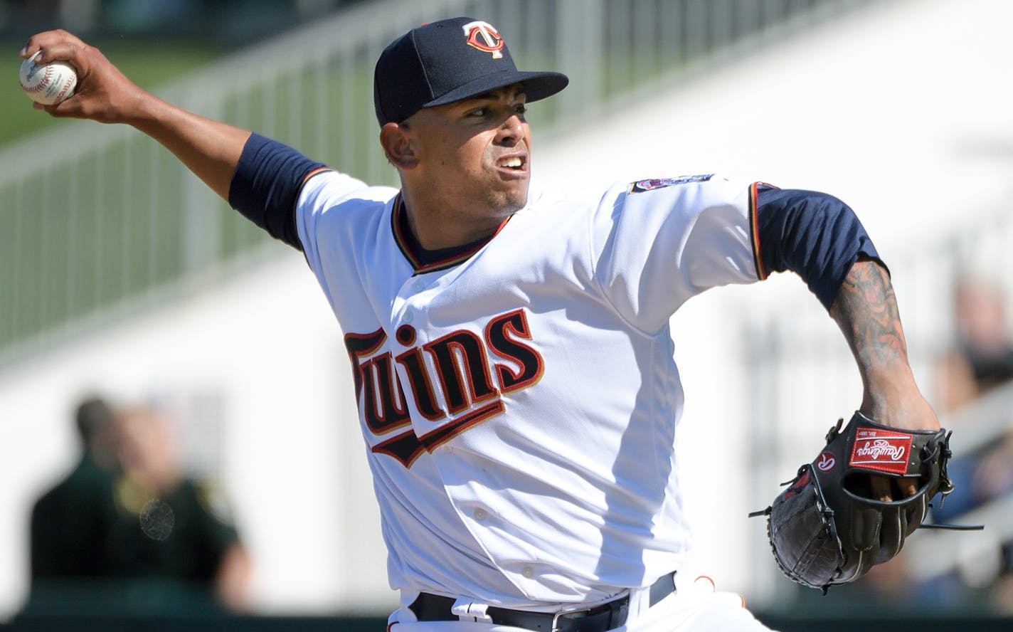 The Twins' 22-year-old righthander, Fernando Romero, turned some heads by hitting 98 miles per hour on the radar gun Sunday against Washington.