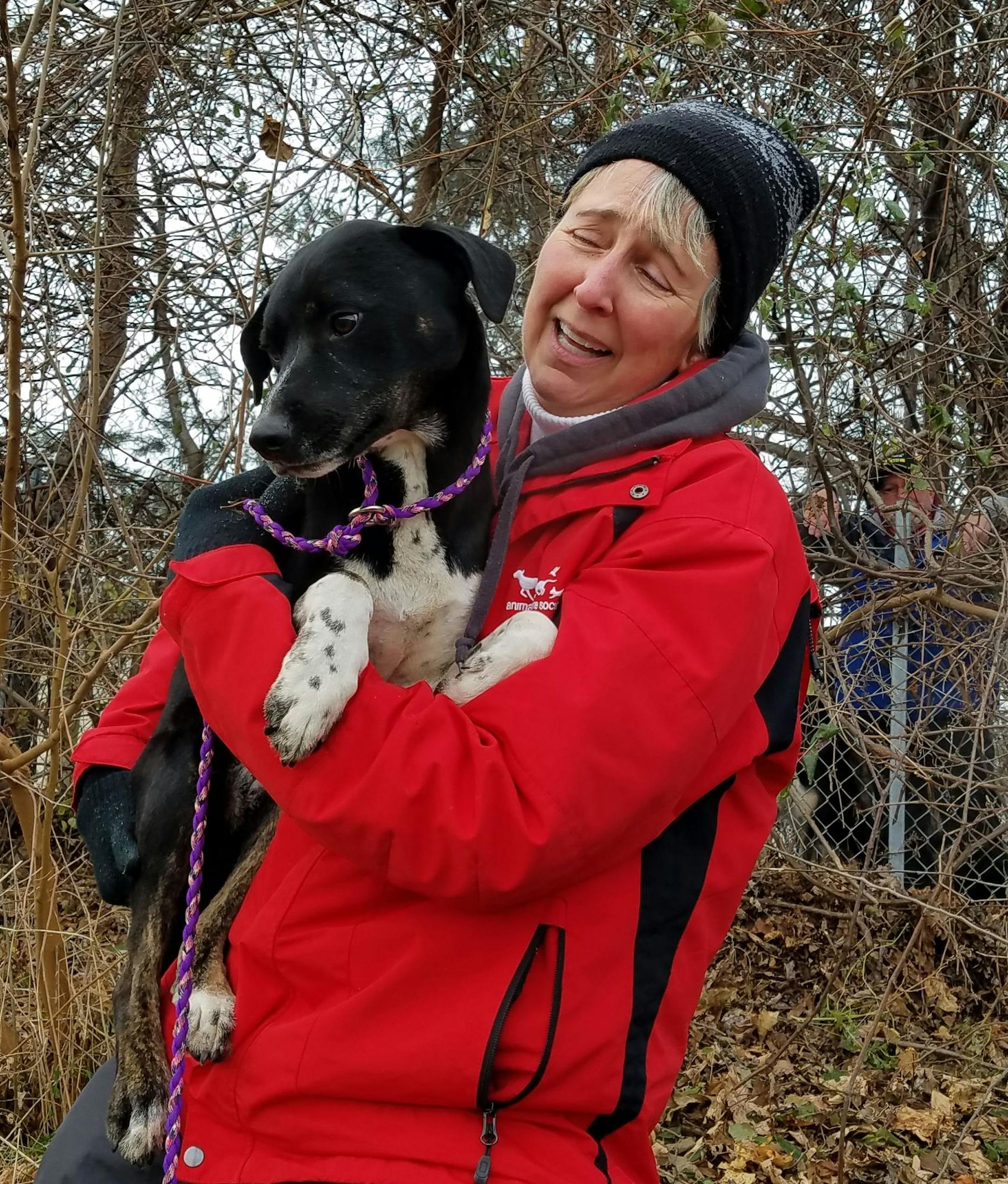 Kirsten Storlie was reunited with her three-year-old Labrador retriever mix after he was lost for a week in the Minnesota Valley National Wildlife Refuge. He was skinnier but alive, and is returning to his energetic self.
