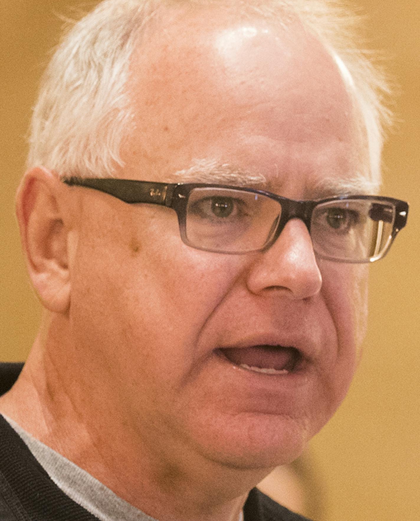 Congressman Tim Walz speaks during the press conference. ] LEILA NAVIDI &#xef; leila.navidi@startribune.com BACKGROUND INFORMATION: A group of Minnesota political leaders and representatives of advocacy groups hold a State Capitol news conference on Monday, October 2, 2017 to demand a stronger U.S. response to the unfolding humanitarian crisis in Puerto Rico following Hurricane Maria.