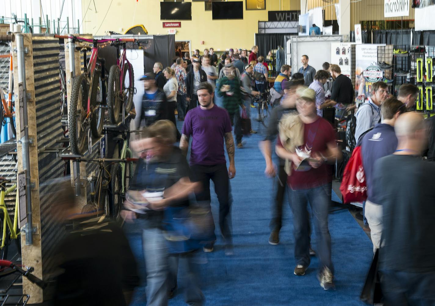 Attendees of Frostbike made their way through the convention Saturday at the Quality Bike Products campus in Minneapolis. ] (AARON LAVINSKY/STAR TRIBUNE) aaron.lavinsky@startribune.com Frostbike 2016 was held at the Quality Bike Products Campus on Saturday, Feb. 27, 2016 in Bloomington, Minn.