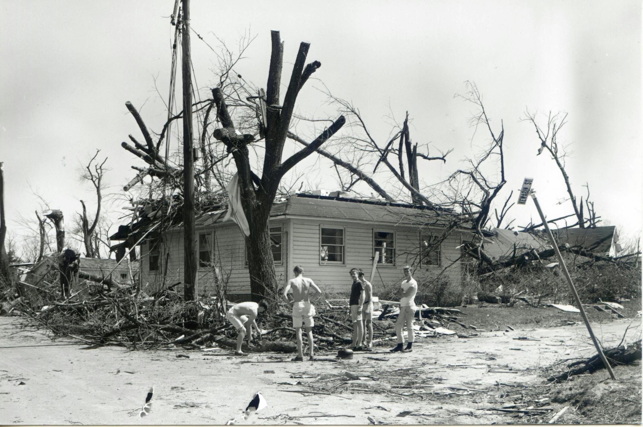 May 6, 1965 tornado damage in the Cottagewood neighborhood of Deephaven. Photo courtesy of Excelsior-Lake Minnetonka Historical Society,