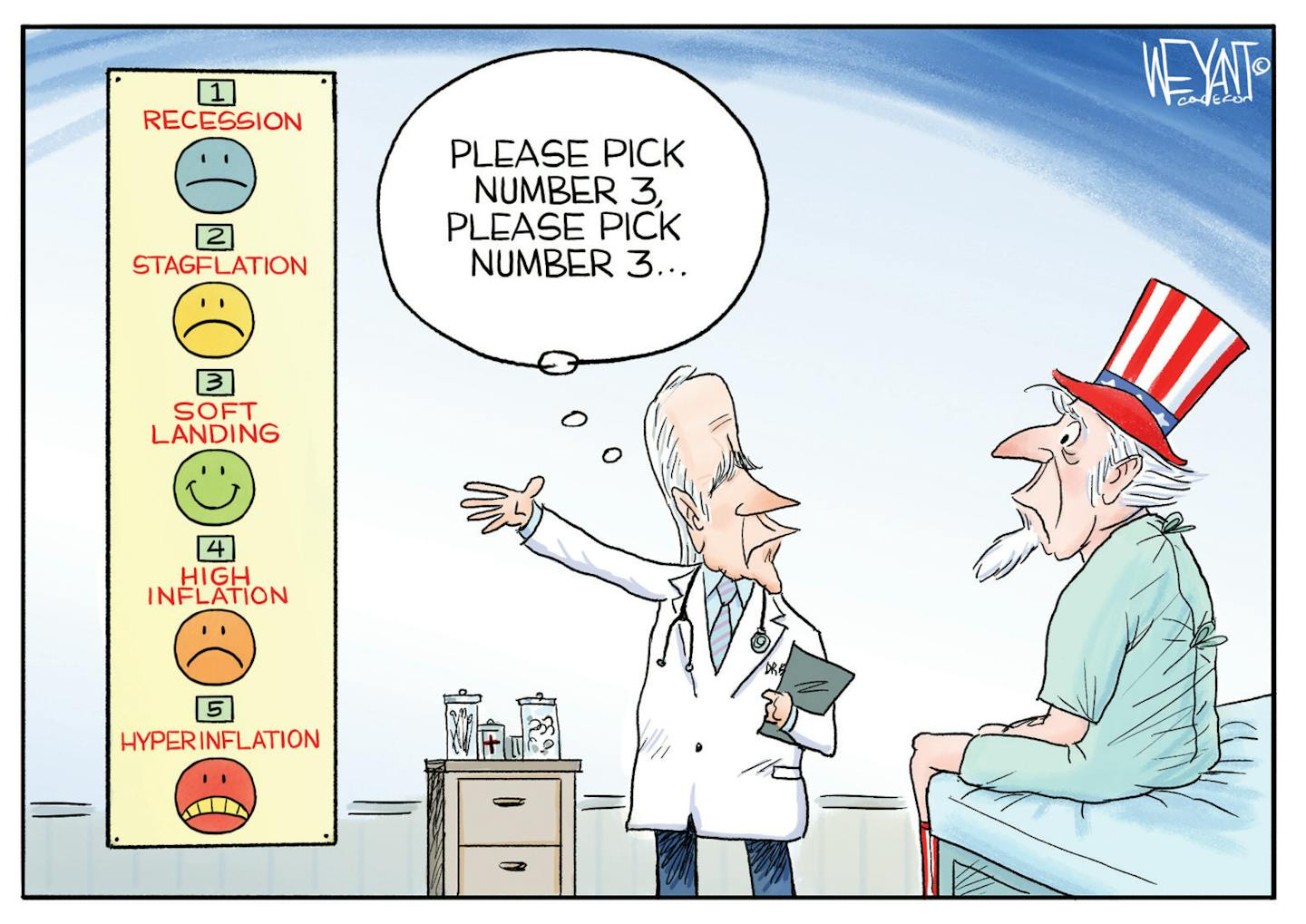 Editorial cartoon: Economic pains