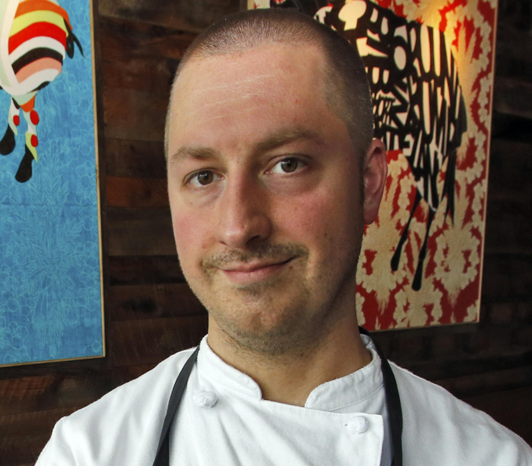 Chef Jim Christiansen with rabbit dish, left, and veggie dish. ] Review of Heyday Restaurant and Bar. (MARLIN LEVISON/STARTRIBUNE(mlevison@startribune.com) ORG XMIT: MIN1407162305181663