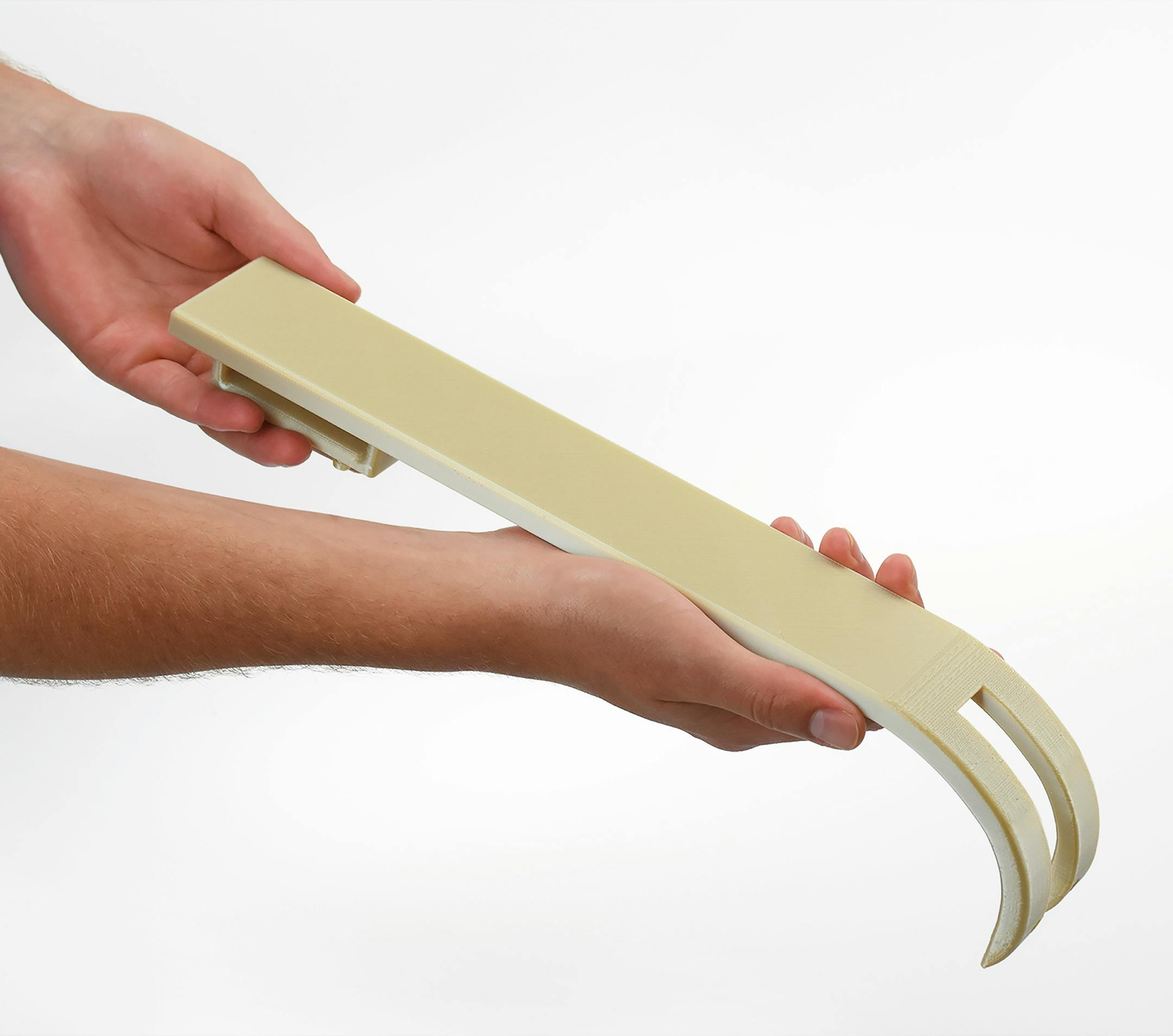 Stratasys is making 3-D printed parts made to Federal Aviation Administration specifications like this armrest piece that would speed up the FAA parts certification process for parts makers. (Provided by Stratasys)