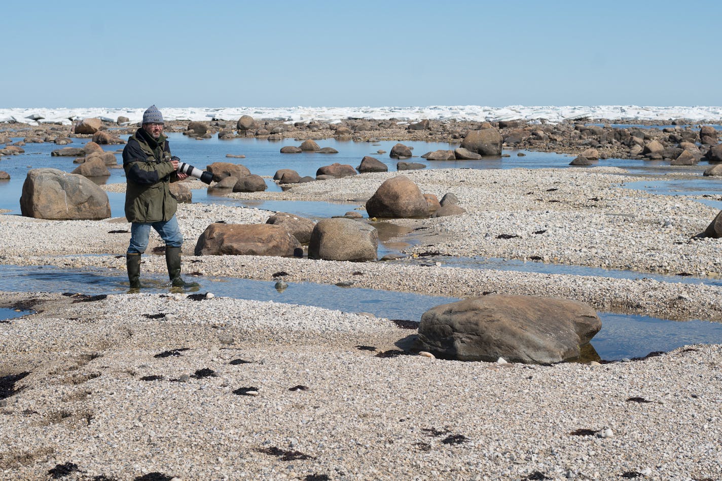 Mark Stensaas on Hudson Bay in Churchill, Manitoba.