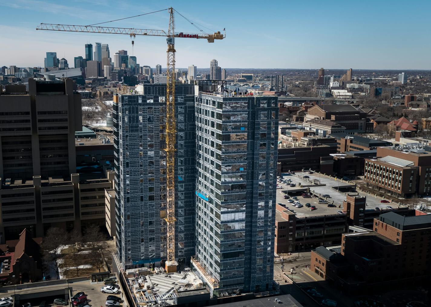 The newest Twin Cities high-rise is the 431-unit Hub, near the University of Minnesota.