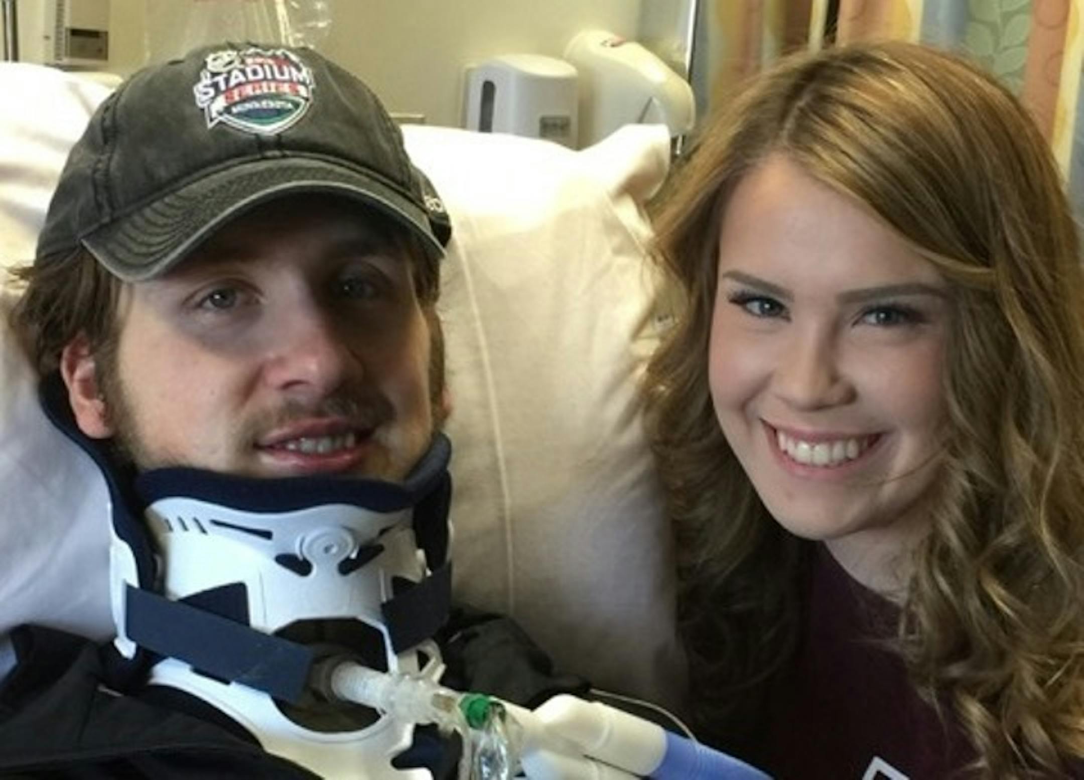 Matt Olson with his girlfriend, Katie Sellards.