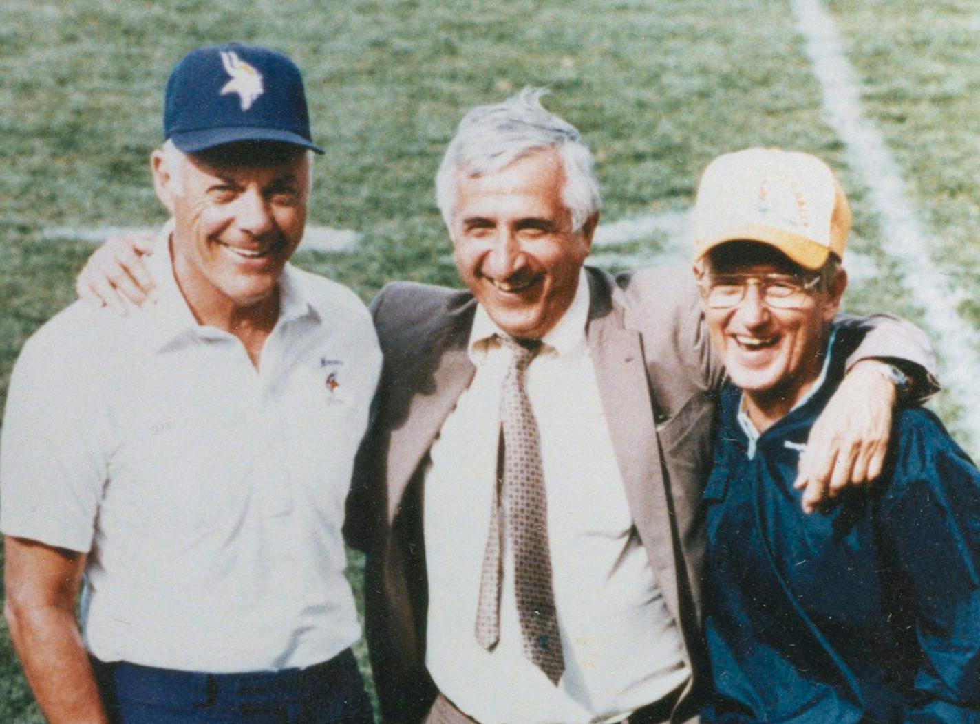 Sid Hartman with Bud Grant and Lou Holtz.